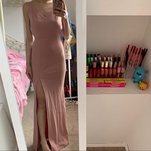MAUVE MAXI DRESS WITH SLIT